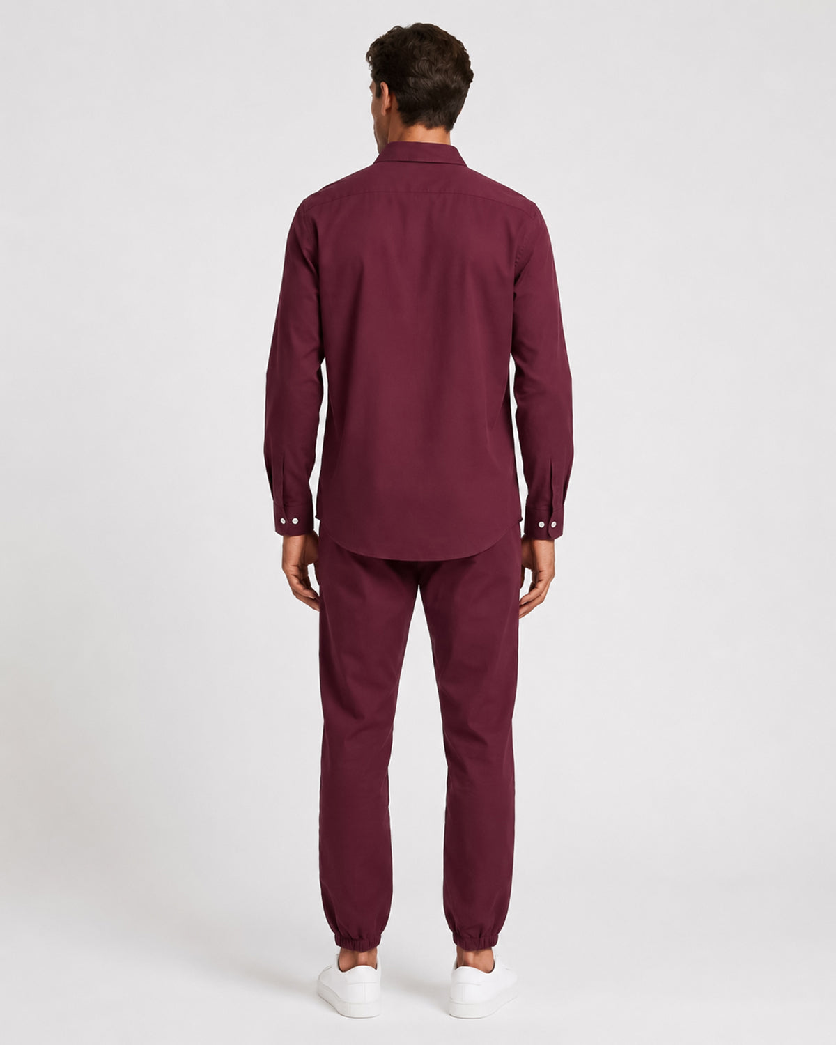 KZZ Men's Plaid Print Button-Down Shirt and Trousers
