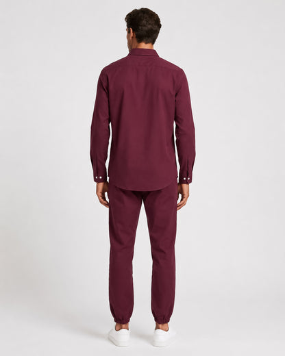 KZZ Men's Plaid Print Button-Down Shirt and Trousers