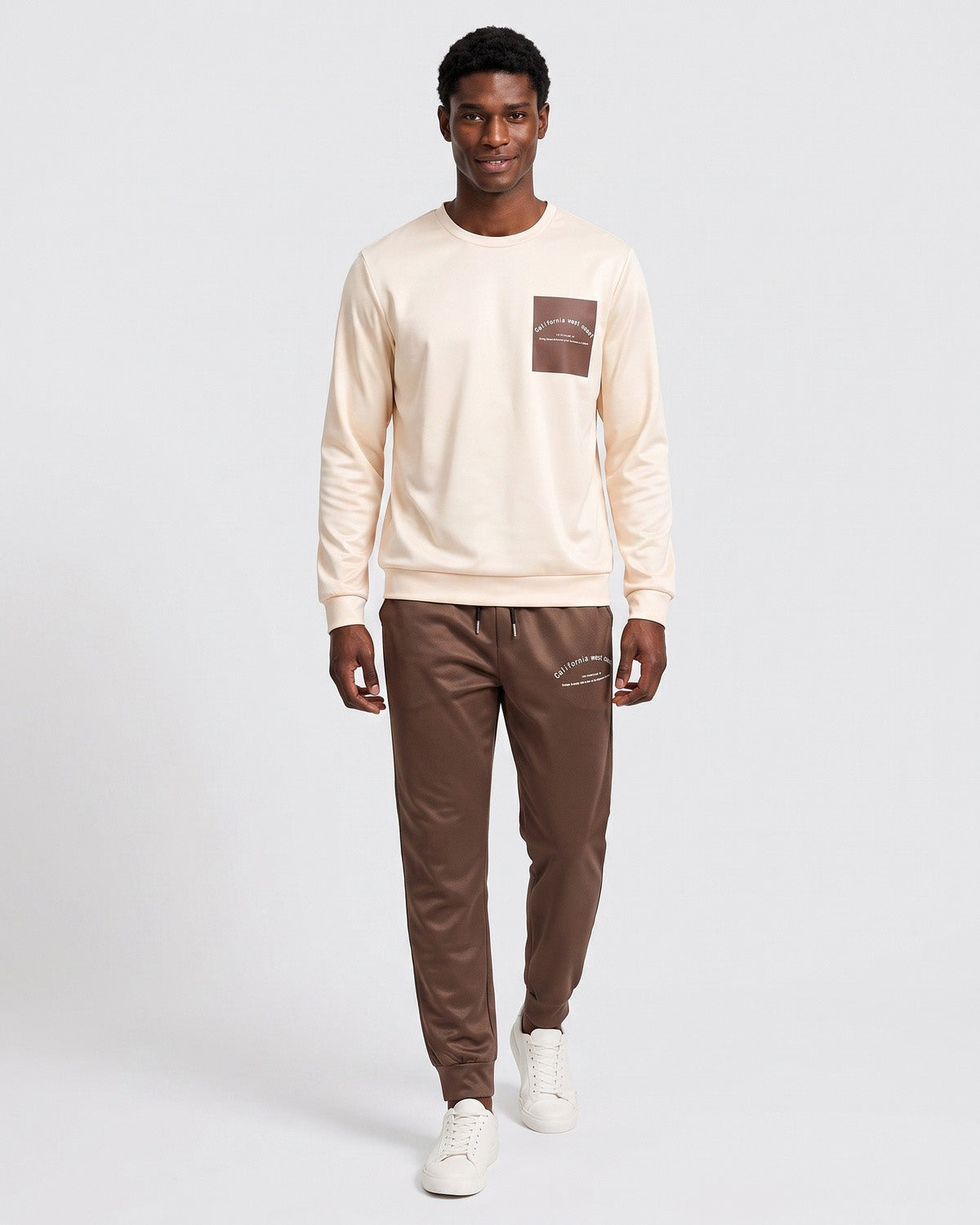 KZZ Crew-neck long-sleeve pullover and elastic-waist trousers