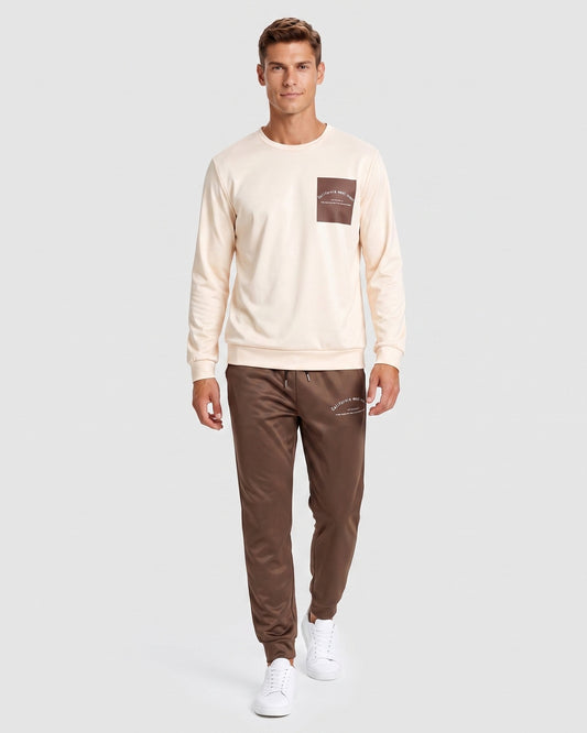 KZZ Crew-neck long-sleeve pullover and elastic-waist trousers