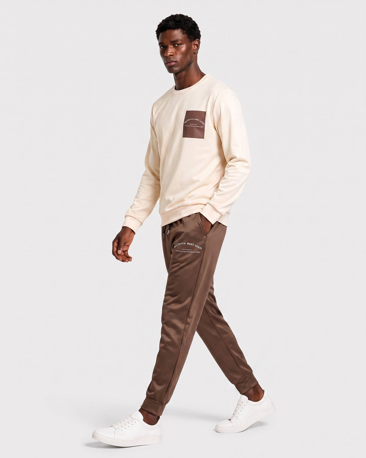KZZ Crew-neck long-sleeve pullover and elastic-waist trousers