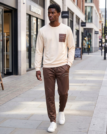 KZZ Crew-neck long-sleeve pullover and elastic-waist trousers