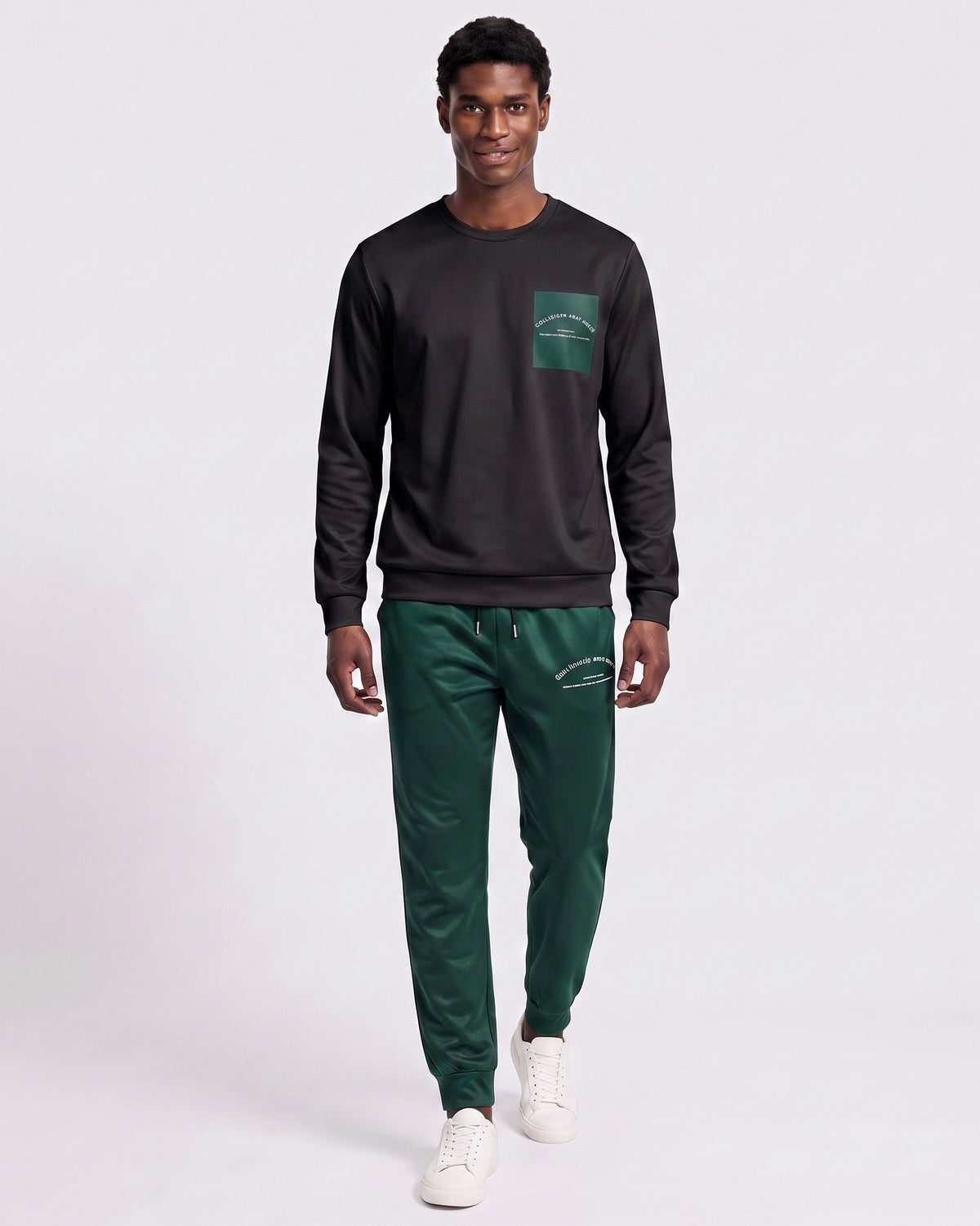 KZZ Crew-neck long-sleeve pullover and elastic-waist trousers