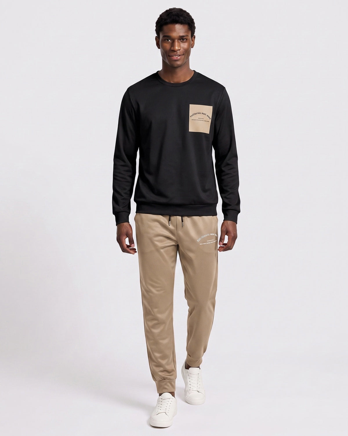 KZZ Crew-neck long-sleeve pullover and elastic-waist trousers