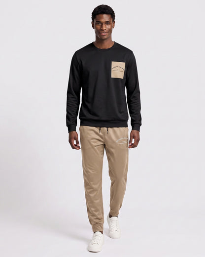KZZ Crew-neck long-sleeve pullover and elastic-waist trousers