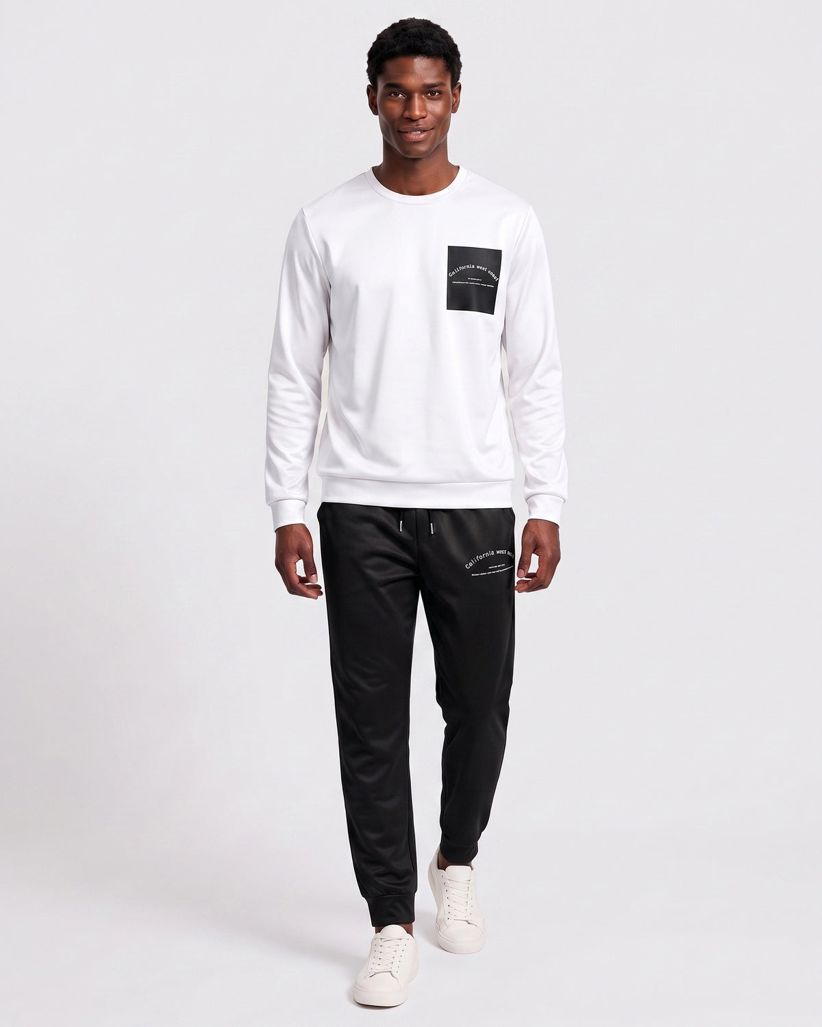 KZZ Crew-neck long-sleeve pullover and elastic-waist trousers