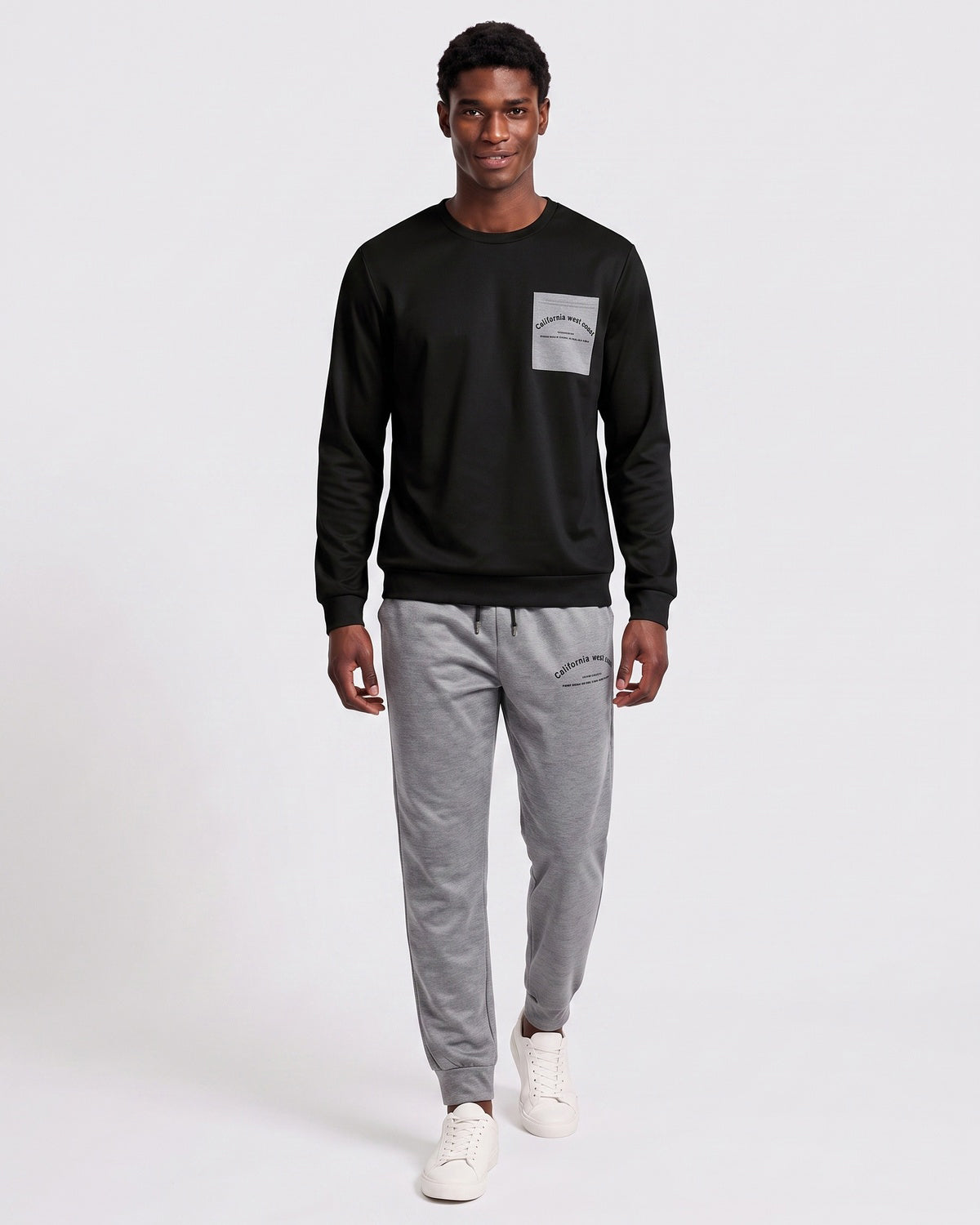 KZZ Crew-neck long-sleeve pullover and elastic-waist trousers