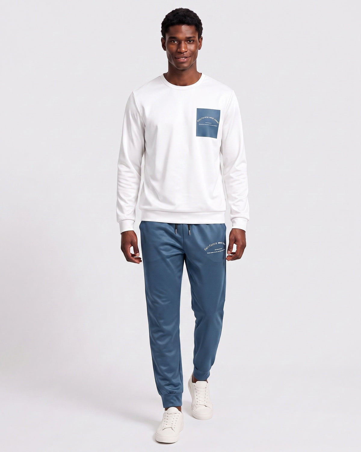 KZZ Crew-neck long-sleeve pullover and elastic-waist trousers