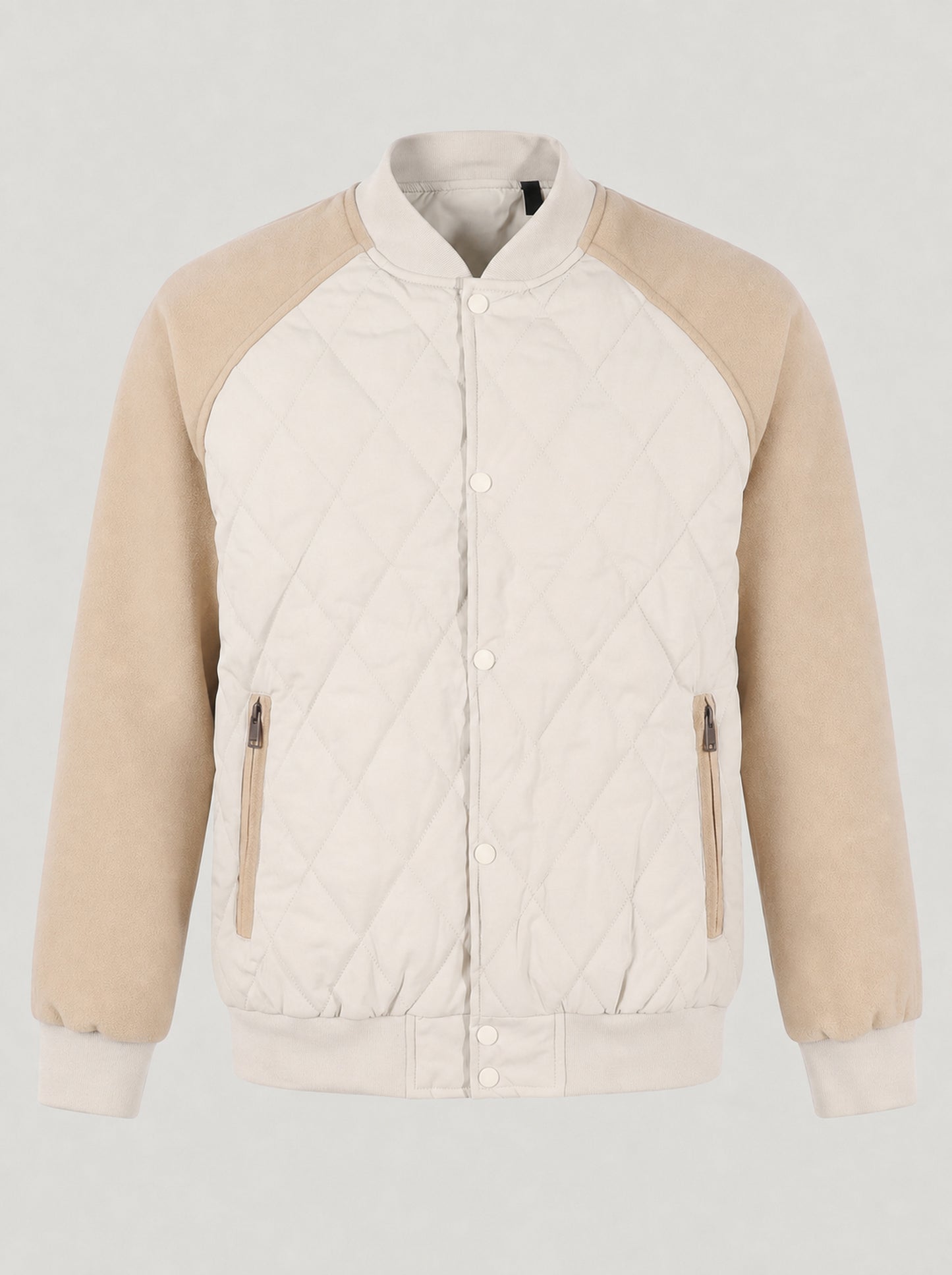 KZZ Men's Solid-Color Raglan-Sleeve Button-Front Thickened Jacket