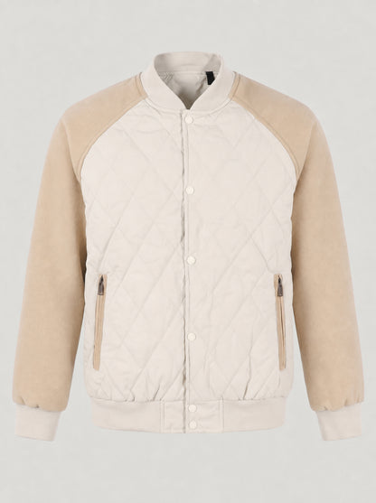 KZZ Men's Solid-Color Raglan-Sleeve Button-Front Thickened Jacket