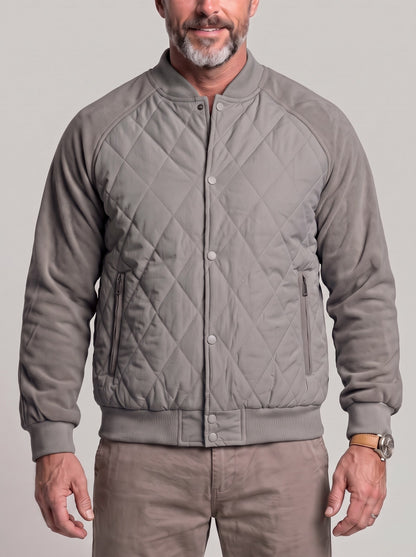 KZZ Men's Solid-Color Raglan-Sleeve Button-Front Thickened Jacket