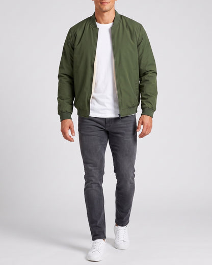 KZZ Men's solid color zip-up turtleneck warm coat