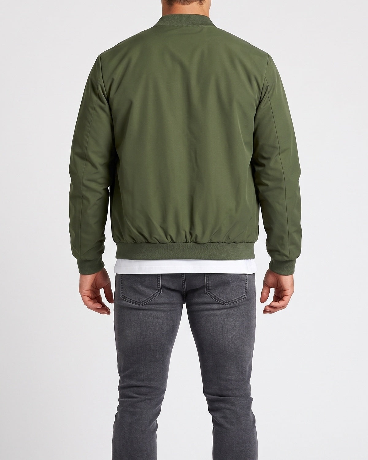 KZZ Men's solid color zip-up turtleneck warm coat
