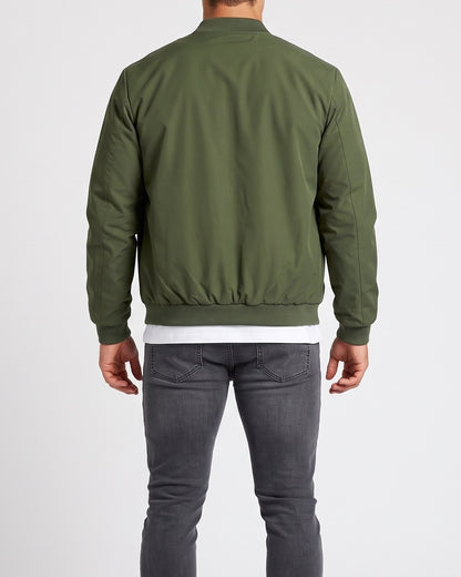 KZZ Men's solid color zip-up turtleneck warm coat