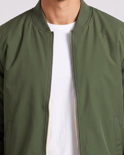 KZZ Men's solid color zip-up turtleneck warm coat