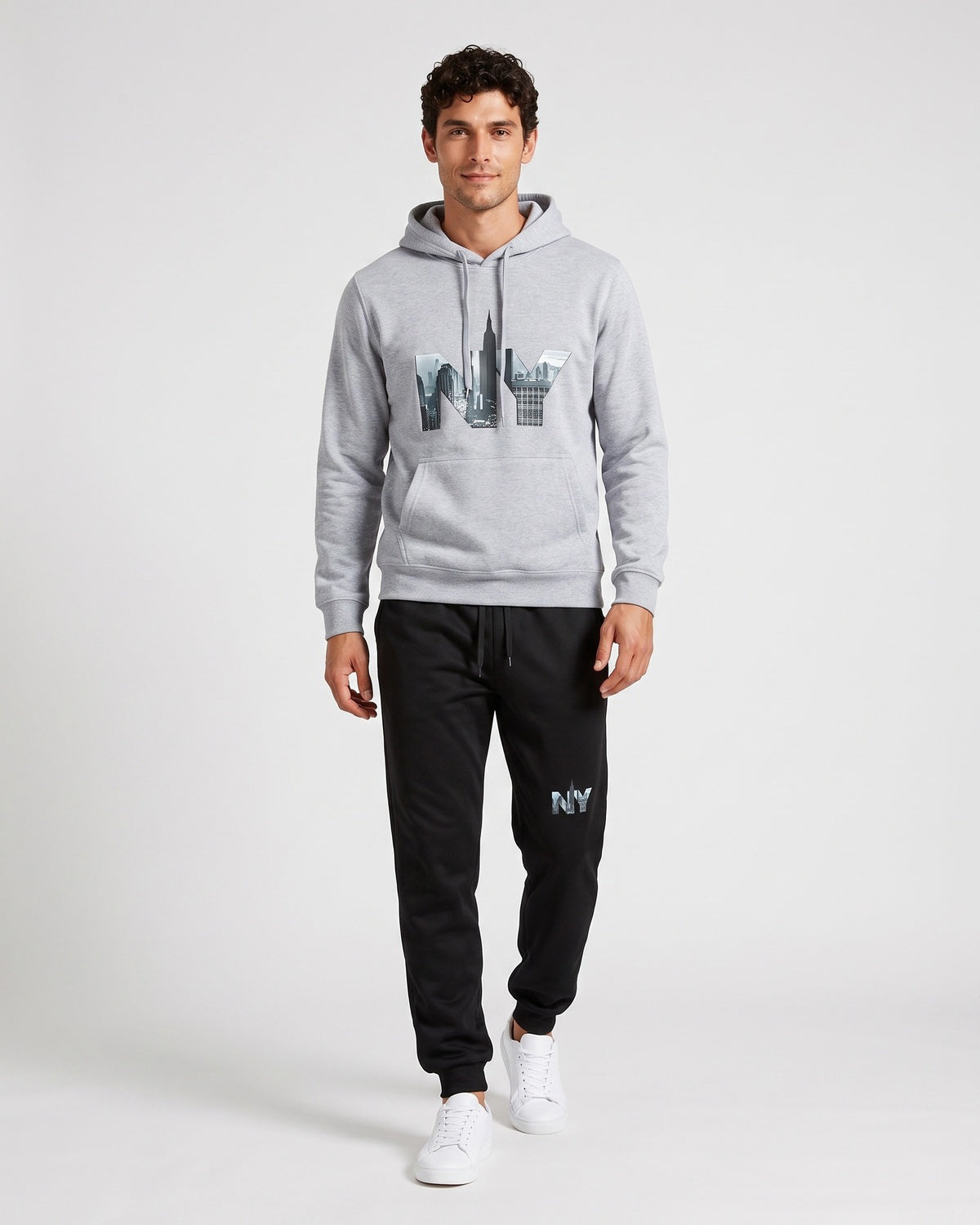 KZZ Men's Letter-Print Hoodie and Joggers