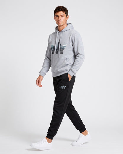 KZZ Men's Letter-Print Hoodie and Joggers