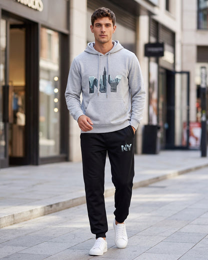 KZZ Men's Letter-Print Hoodie and Joggers