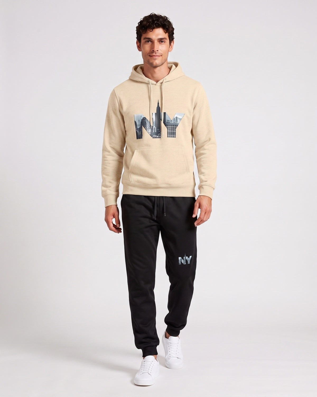 KZZ Men's Letter-Print Hoodie and Joggers