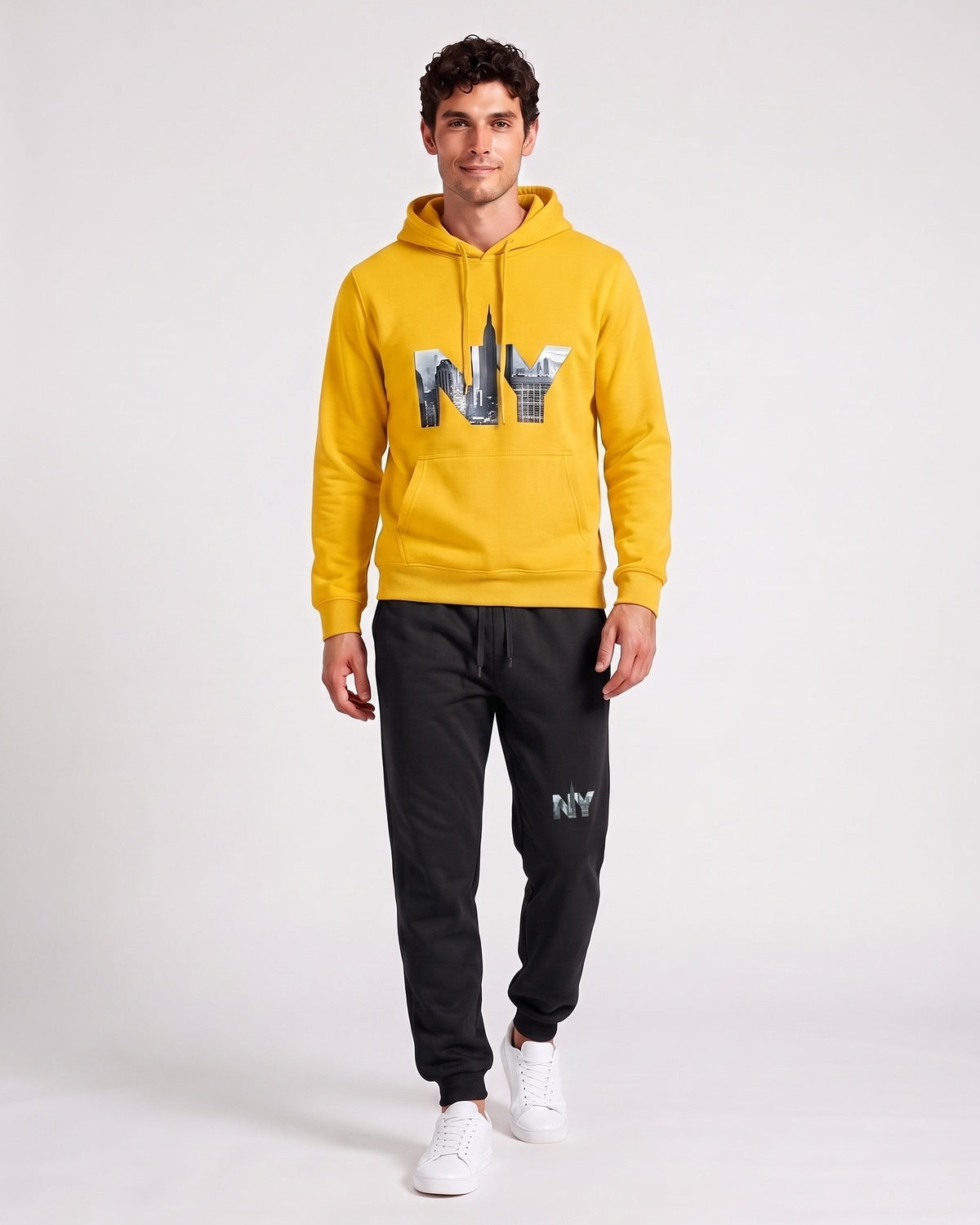 KZZ Men's Letter-Print Hoodie and Joggers