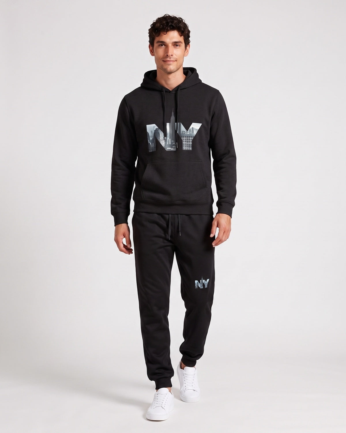 KZZ Men's Letter-Print Hoodie and Joggers