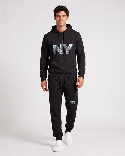 KZZ Men's Letter-Print Hoodie and Joggers