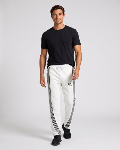 KZZ Men's Side-Stripe Sweatpants with Drawstring Waist