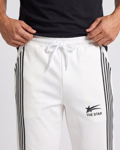 KZZ Men's Side-Stripe Sweatpants with Drawstring Waist