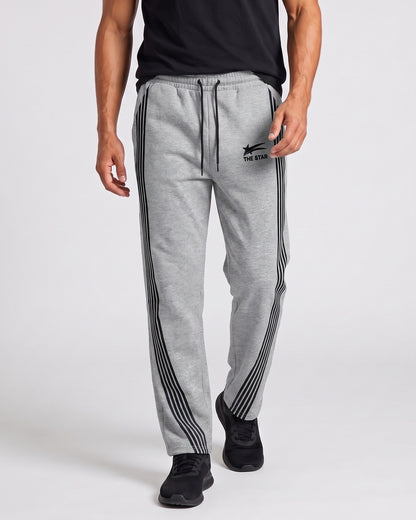 KZZ Men's Side-Stripe Sweatpants with Drawstring Waist