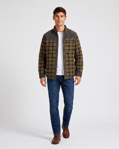 KZZ Men's Plaid Shirt Jacket