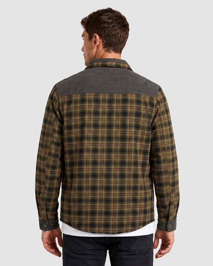 KZZ Men's Plaid Shirt Jacket
