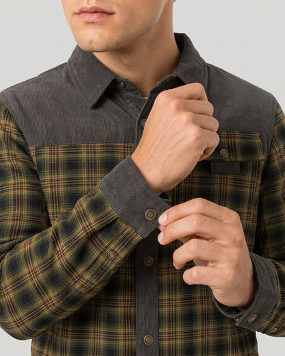 KZZ Men's Plaid Shirt Jacket