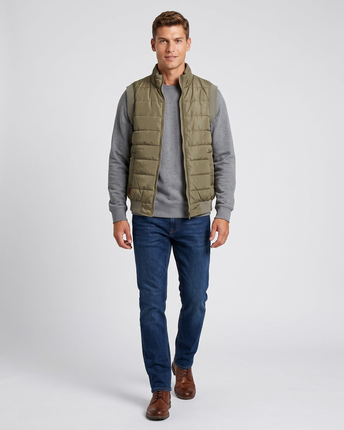 KZZ Men's Solid-Color Zipper-Pocket Vest