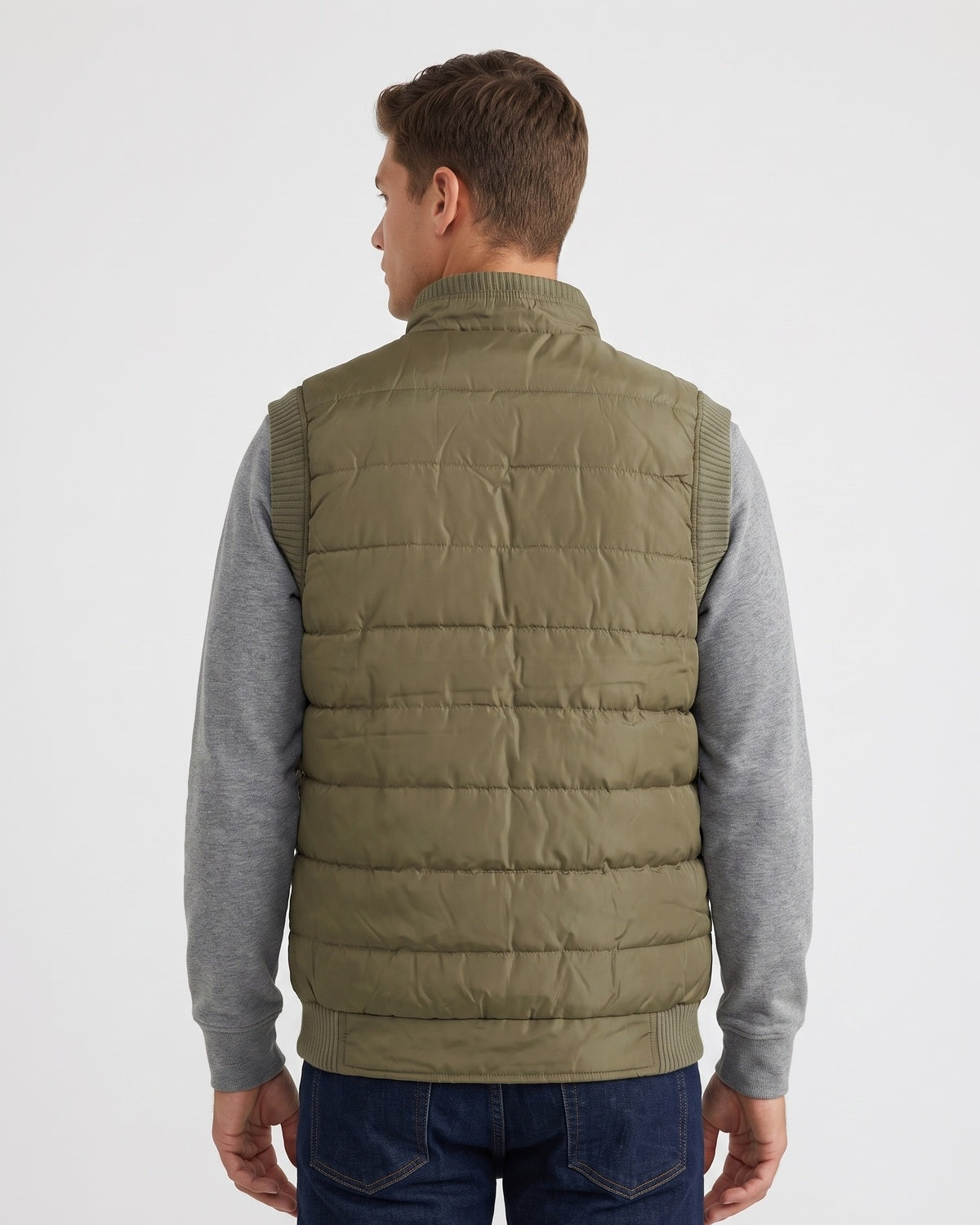 KZZ Men's Solid-Color Zipper-Pocket Vest