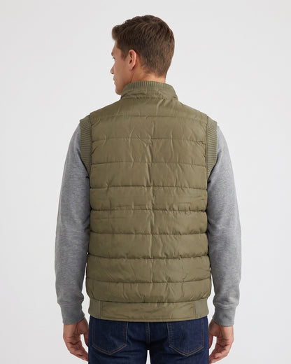 KZZ Men's Solid-Color Zipper-Pocket Vest