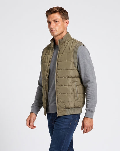 KZZ Men's Solid-Color Zipper-Pocket Vest