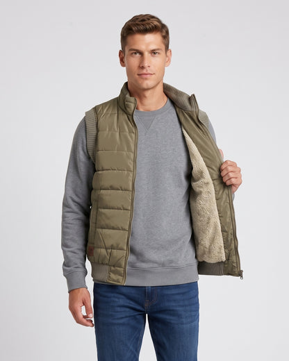 KZZ Men's Solid-Color Zipper-Pocket Vest