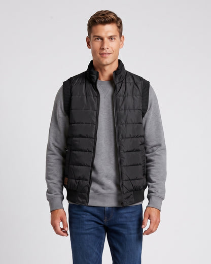 KZZ Men's Solid-Color Zipper-Pocket Vest