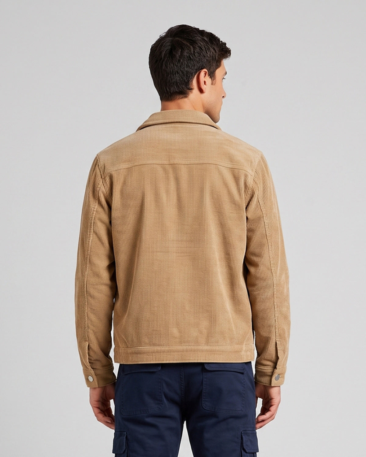 KZZ Men's Solid-Color Button-Front Jacket