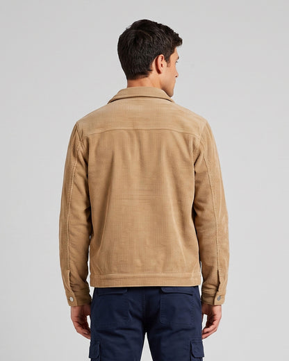 KZZ Men's Solid-Color Button-Front Jacket