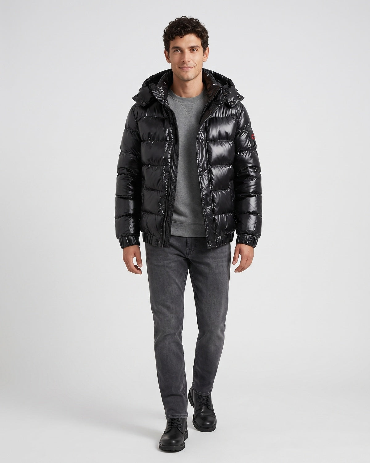 KZZ Men's Solid-Color Zip-Up Hoodie