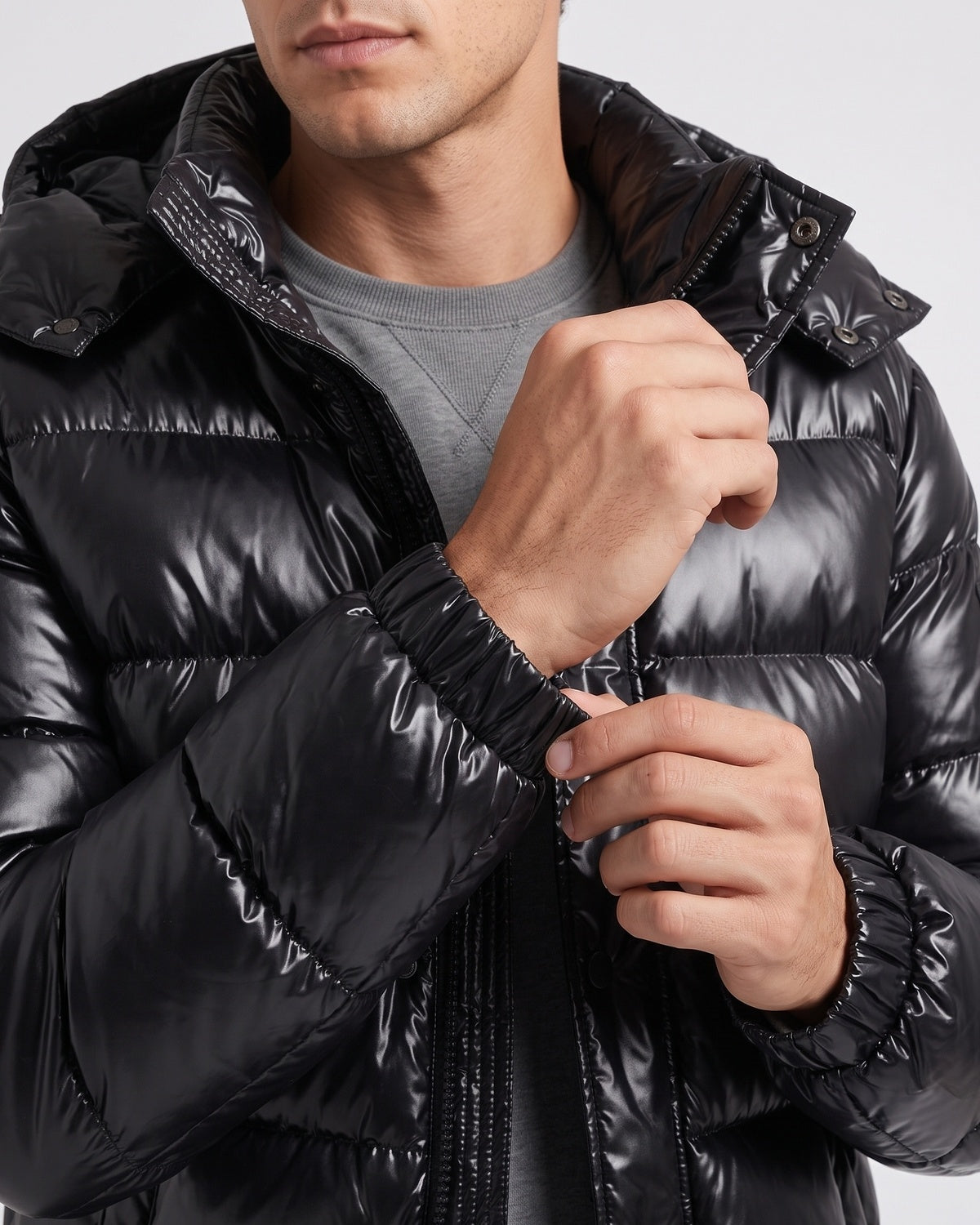 KZZ Men's Solid-Color Zip-Up Hoodie
