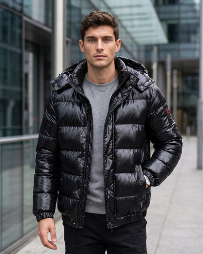 KZZ Men's Solid-Color Zip-Up Hoodie