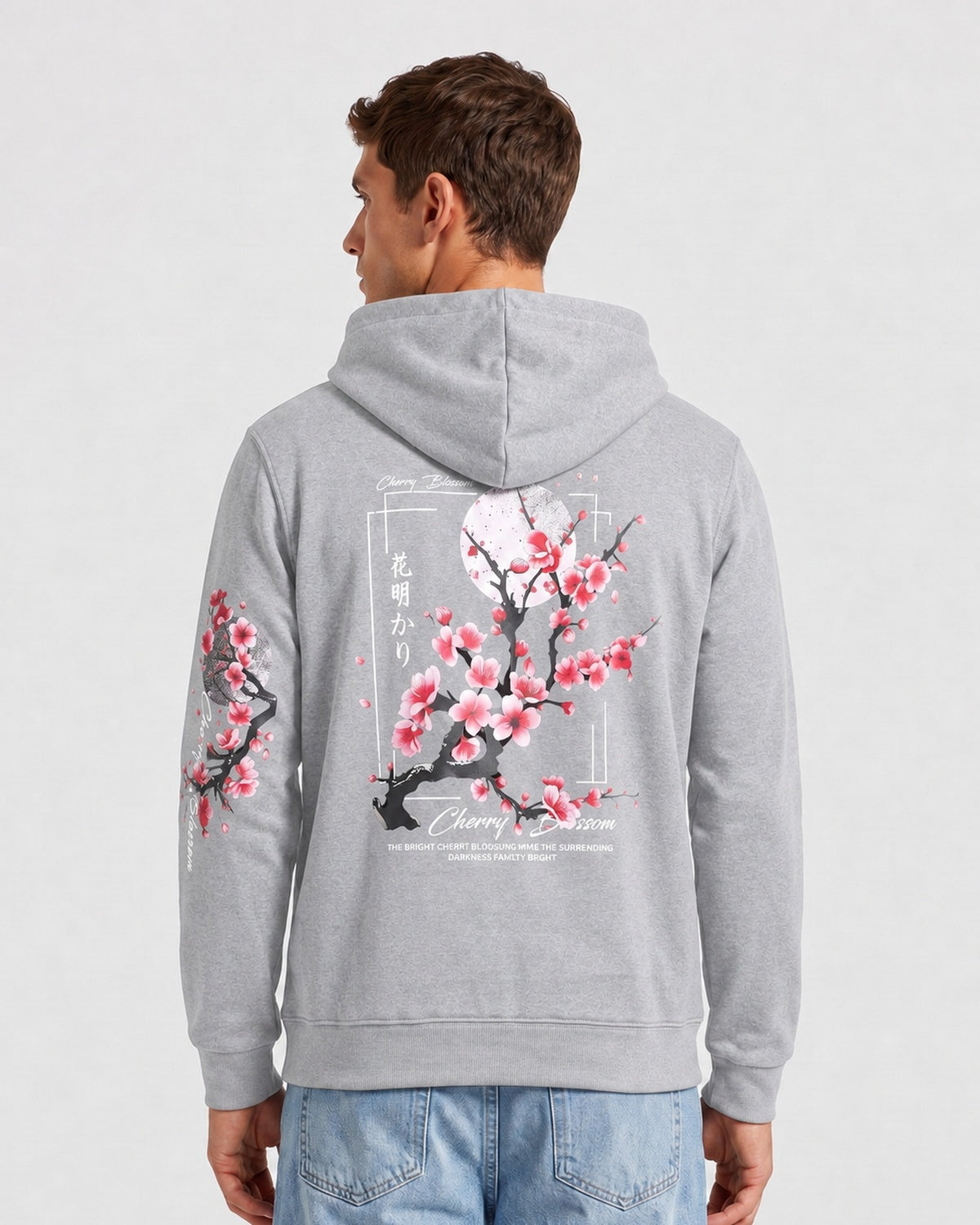 KZZ Men's Printed Fleece-Lined Hoodie with Drop Shoulders