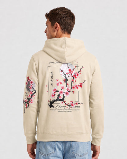 KZZ Men's Printed Fleece-Lined Hoodie with Drop Shoulders