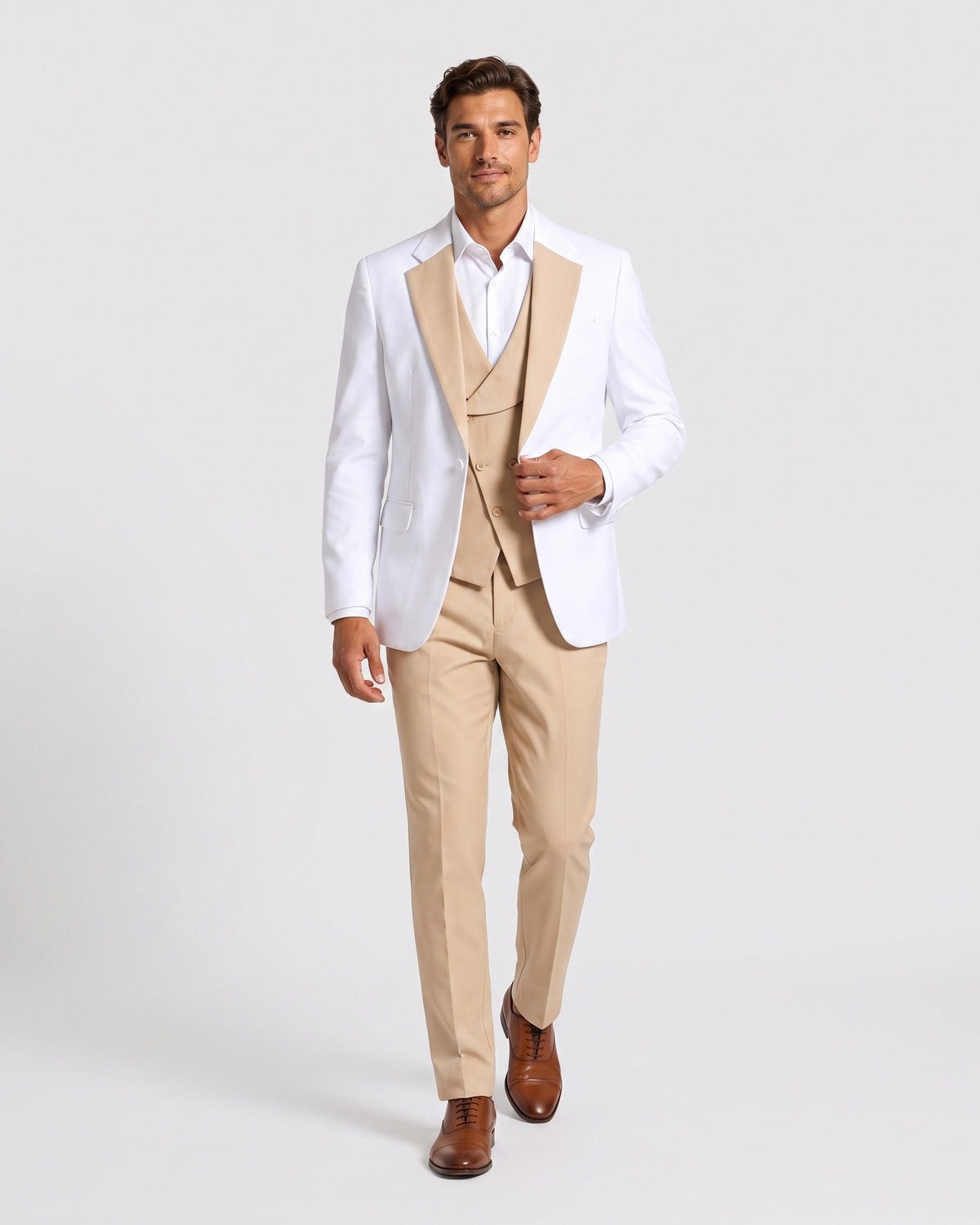 KZZ Men's single-button three-piece suit