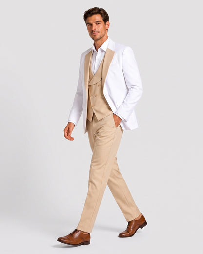 KZZ Men's single-button three-piece suit
