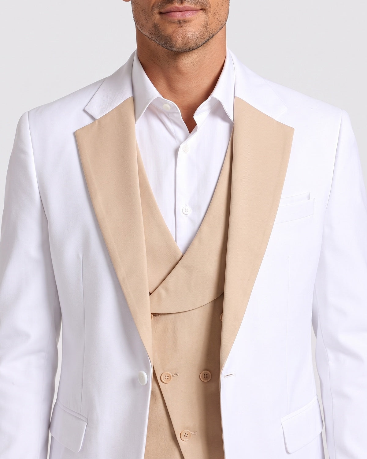 KZZ Men's single-button three-piece suit
