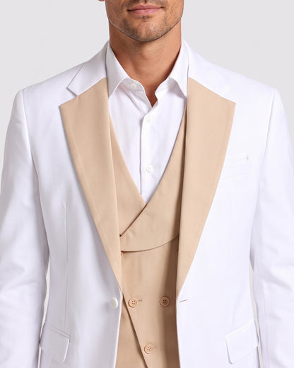KZZ Men's single-button three-piece suit