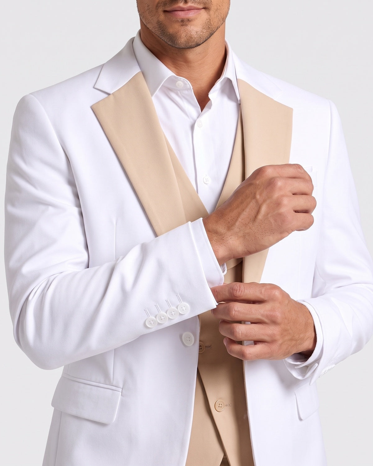 KZZ Men's single-button three-piece suit